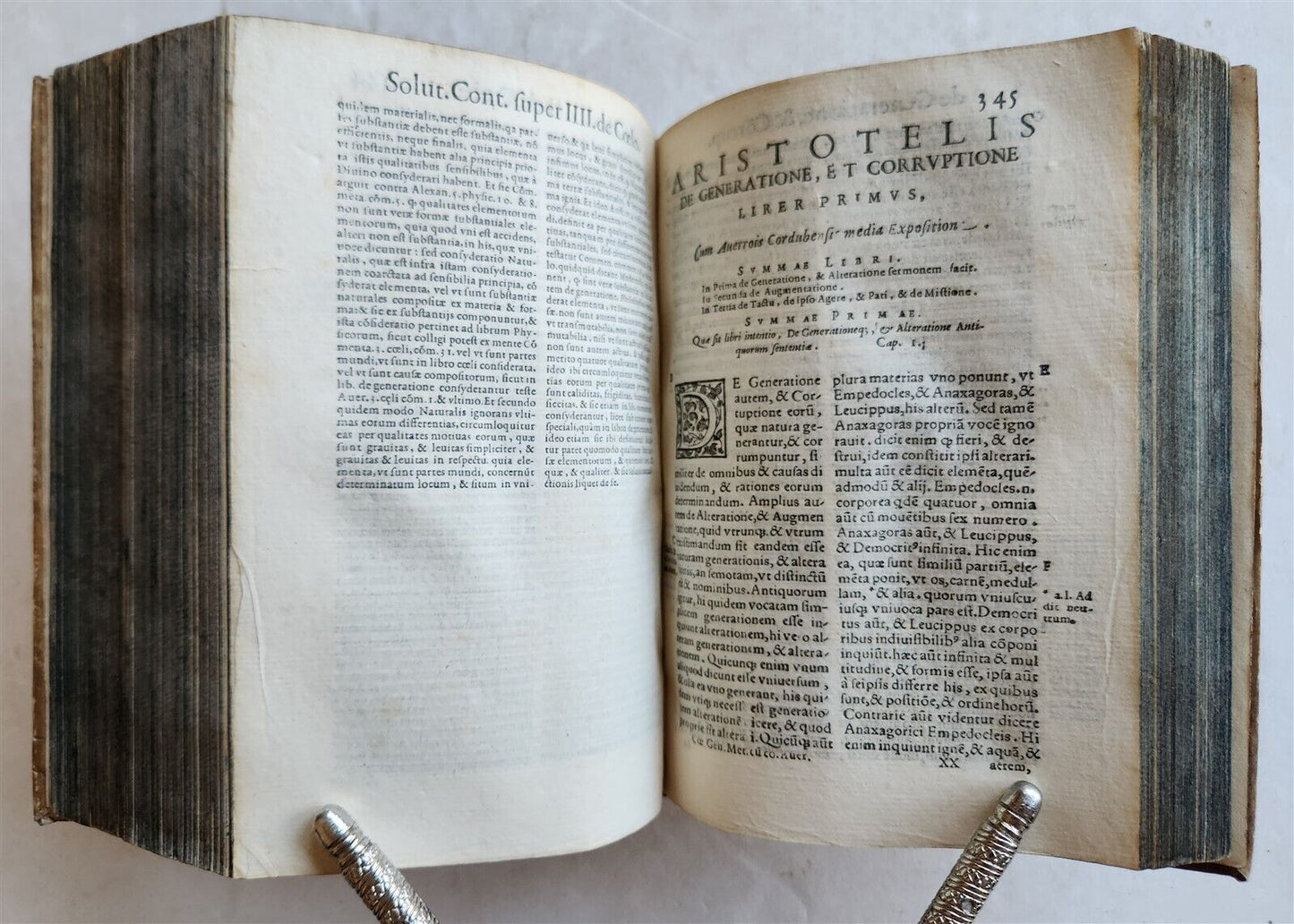 1574 ARISTOTLE antique ILLUSTRATED COSMOLOGICAL TREATISE DE COELO 16 cent VELLUM
