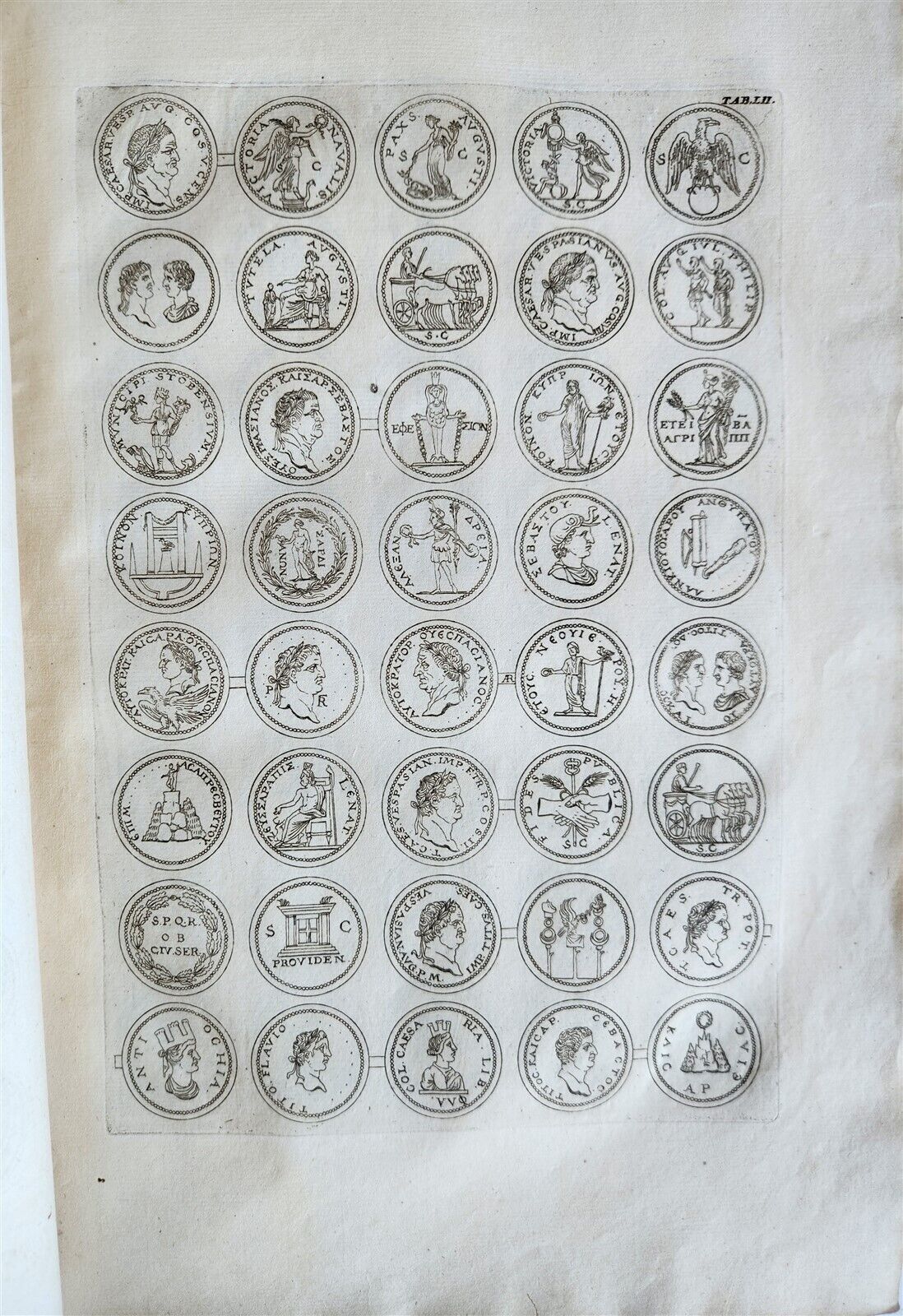 1742 NUMISMATIC ILLUSTRATED FOLIO medal collection of Queen of Sweden antique