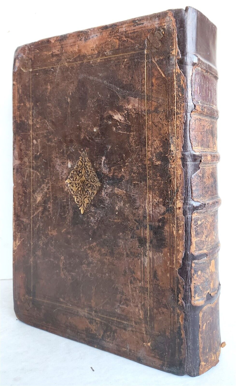 1593 BIBLE in LATIN antique LONDON ROBERT BARKER Old & New Testament FOLIO