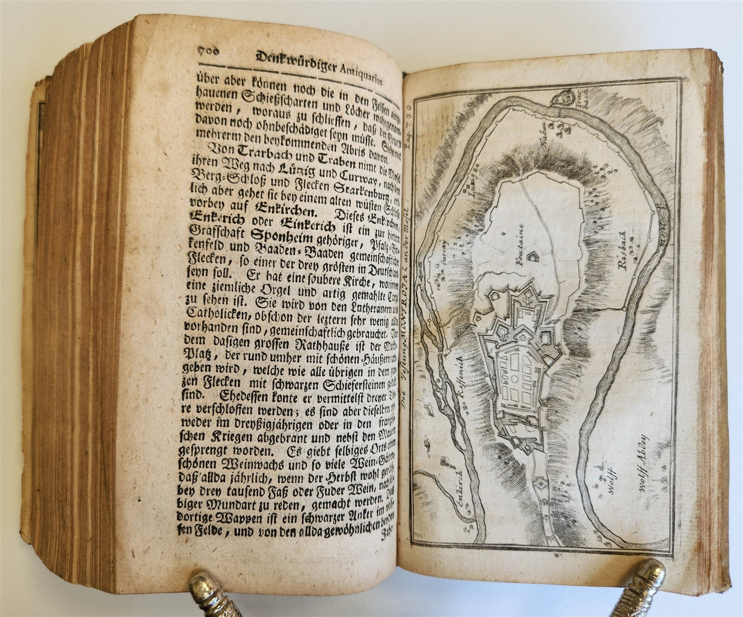 1740 ANTIQUITIES & GEOGRAPHY of GERMAN RIVERS antique ILLUSTRATED