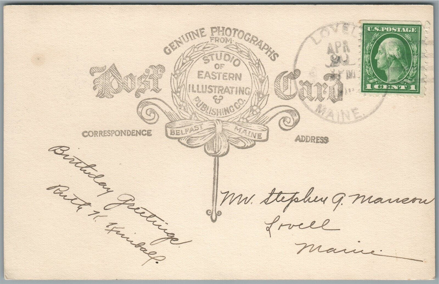 LOVELL ME MILL POND ANTIQUE REAL PHOTO POSTCARD RPPC