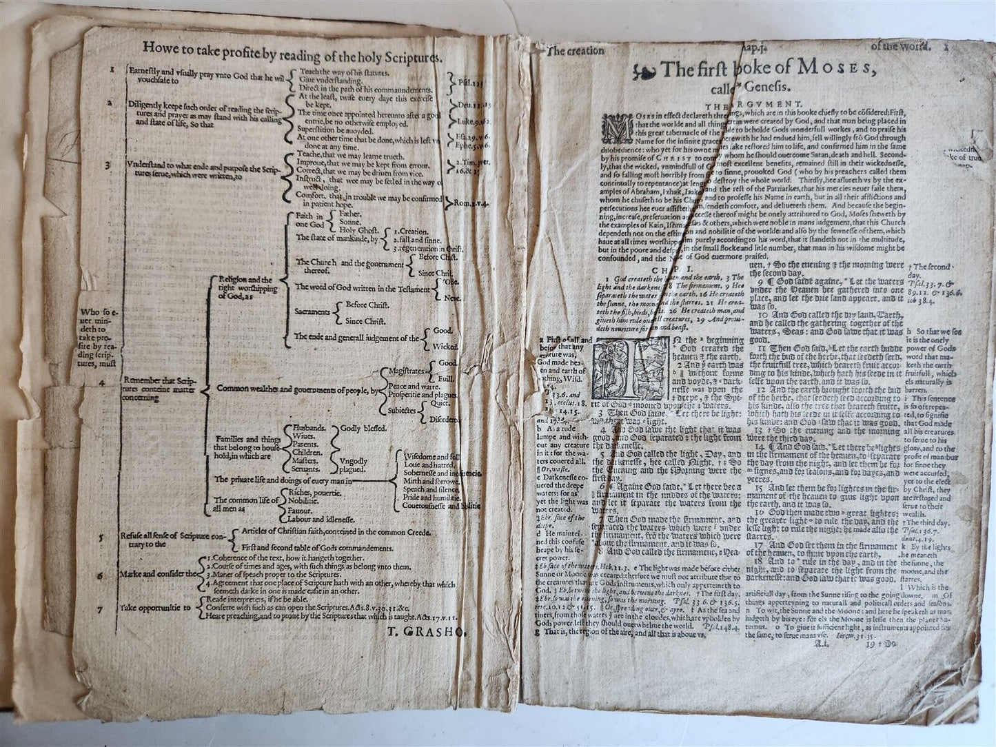1594 BIBLE in ENGLISH antique Old & New Testament CHRISTOPHER BARKER 16th cent.