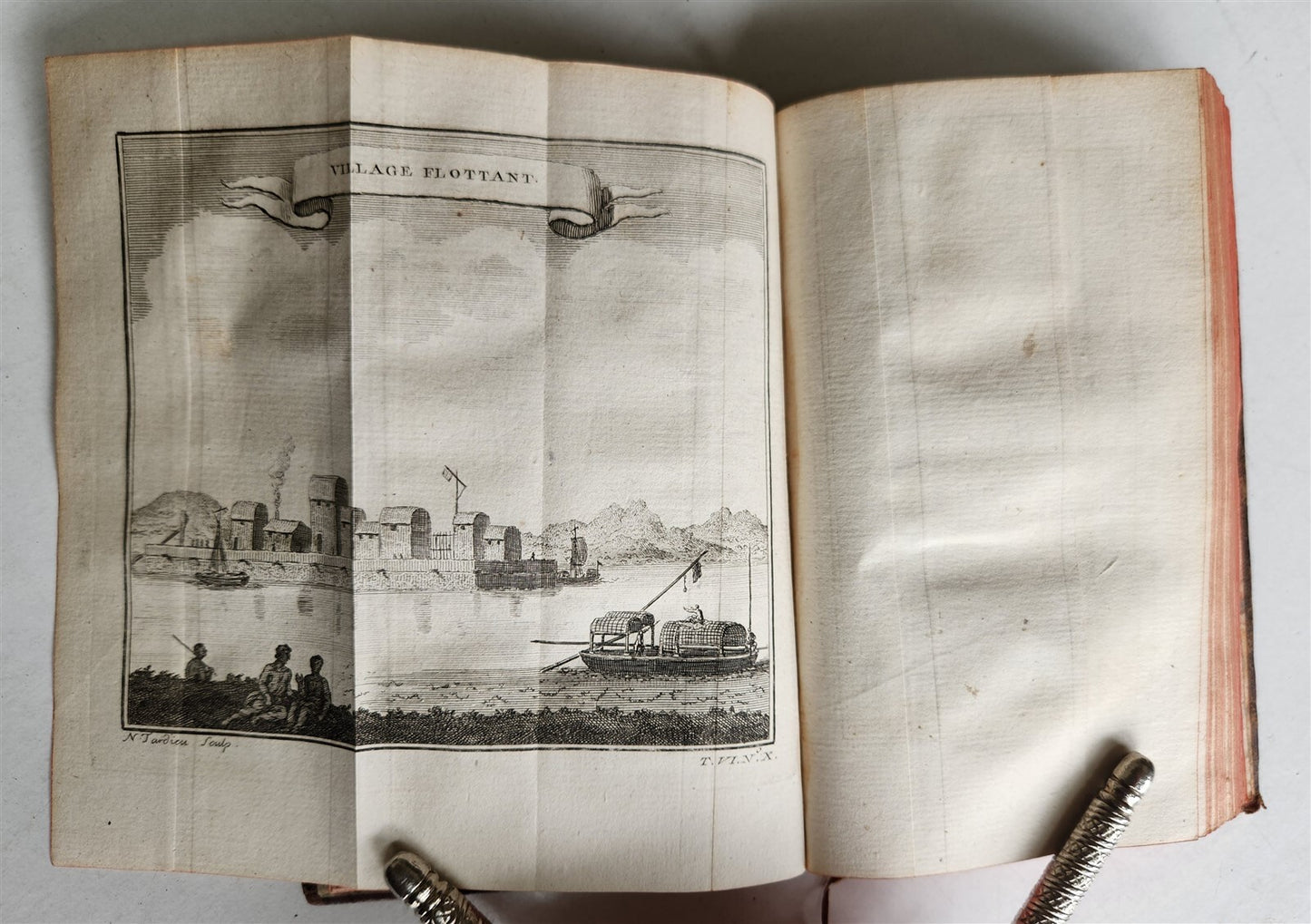 1749 HISTOIRE des VOYAGES antique Vol.22 CHINA TRAVELS illustrated