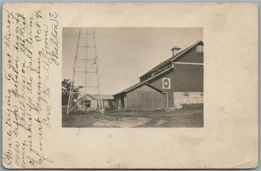 FARM SCENE WI ANTIQUE REAL PHOTO POSTCARD RPPC