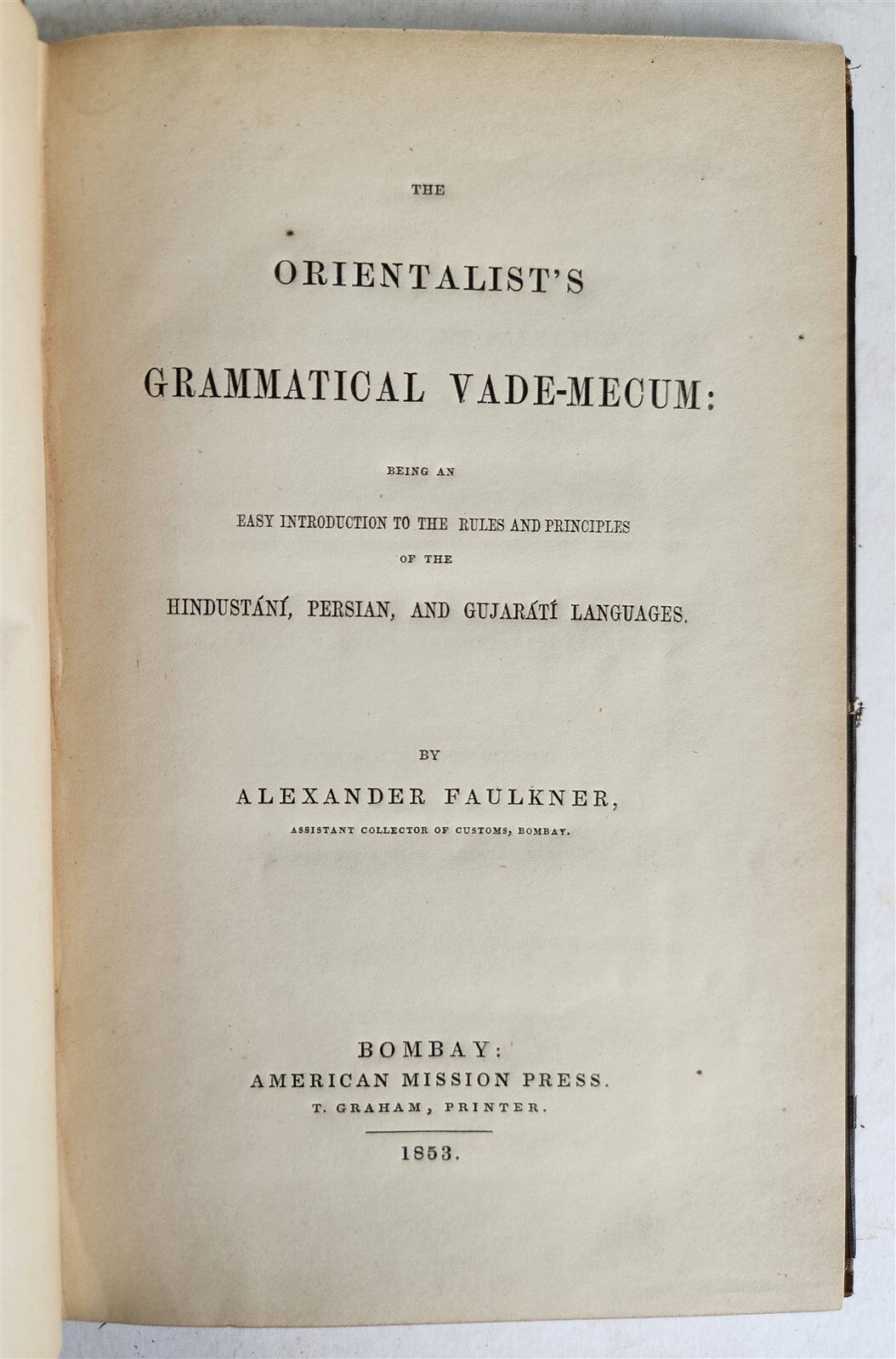 1853 ORIENTALIST'S GRAMMATICAL VADE-MECUM antique INDIAN & PERSIAN LANGUAGES