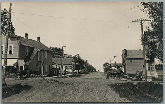 DORCHESTER WI NORTH STREET ANTIQUE REAL PHOTO POSTCARD RPPC