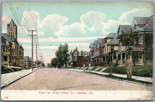 CHESTER PA WEST NINTH STREET ANTIQUE POSTCARD