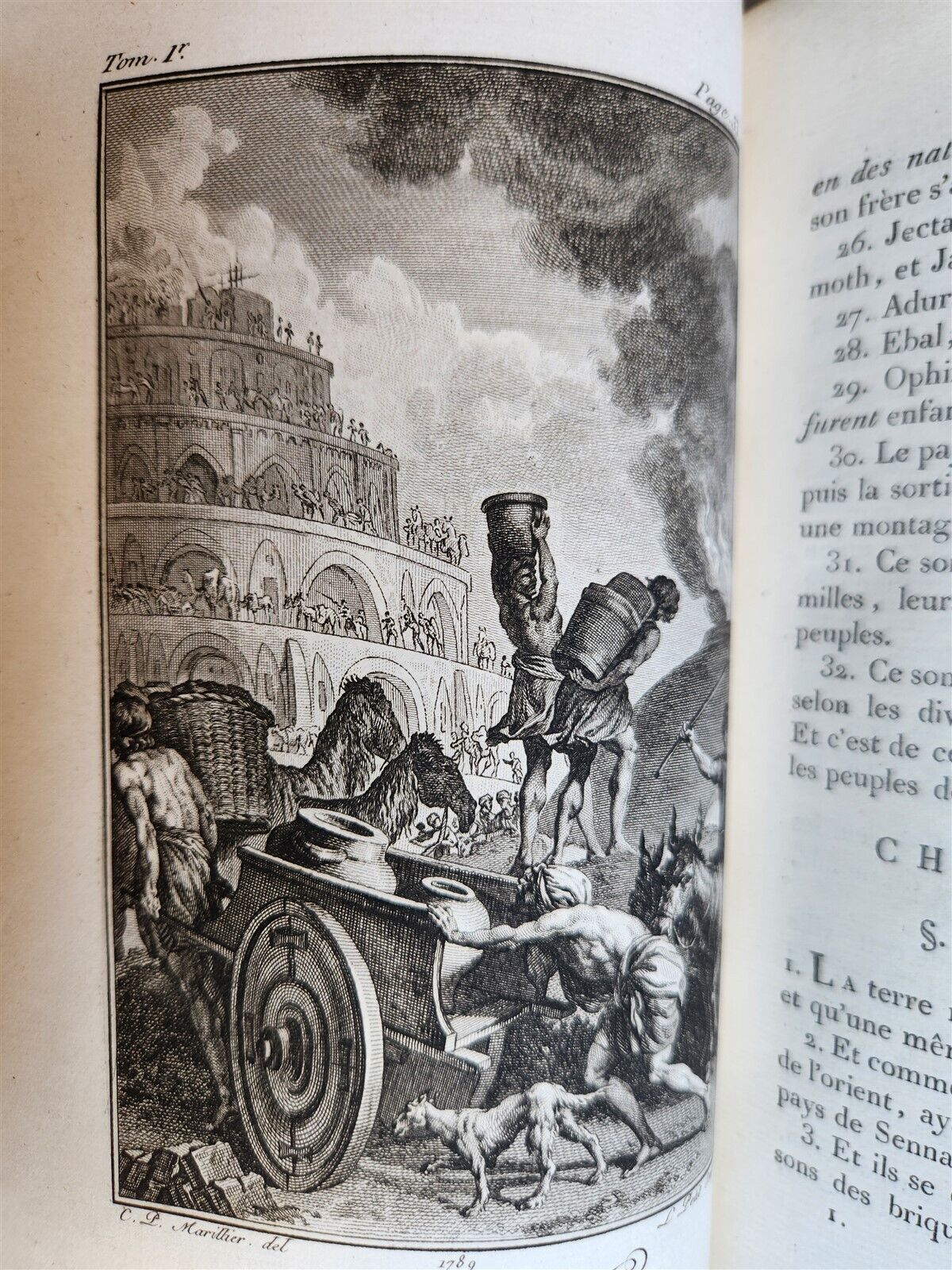 1789 BIBLE in FRENCH ILLUSTRATED w/ 300 PLATES 12 VOLUMES SET antique