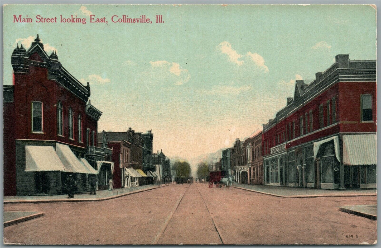 COLLINSVILLE IL MAIN STREET ANTIQUE POSTCARD