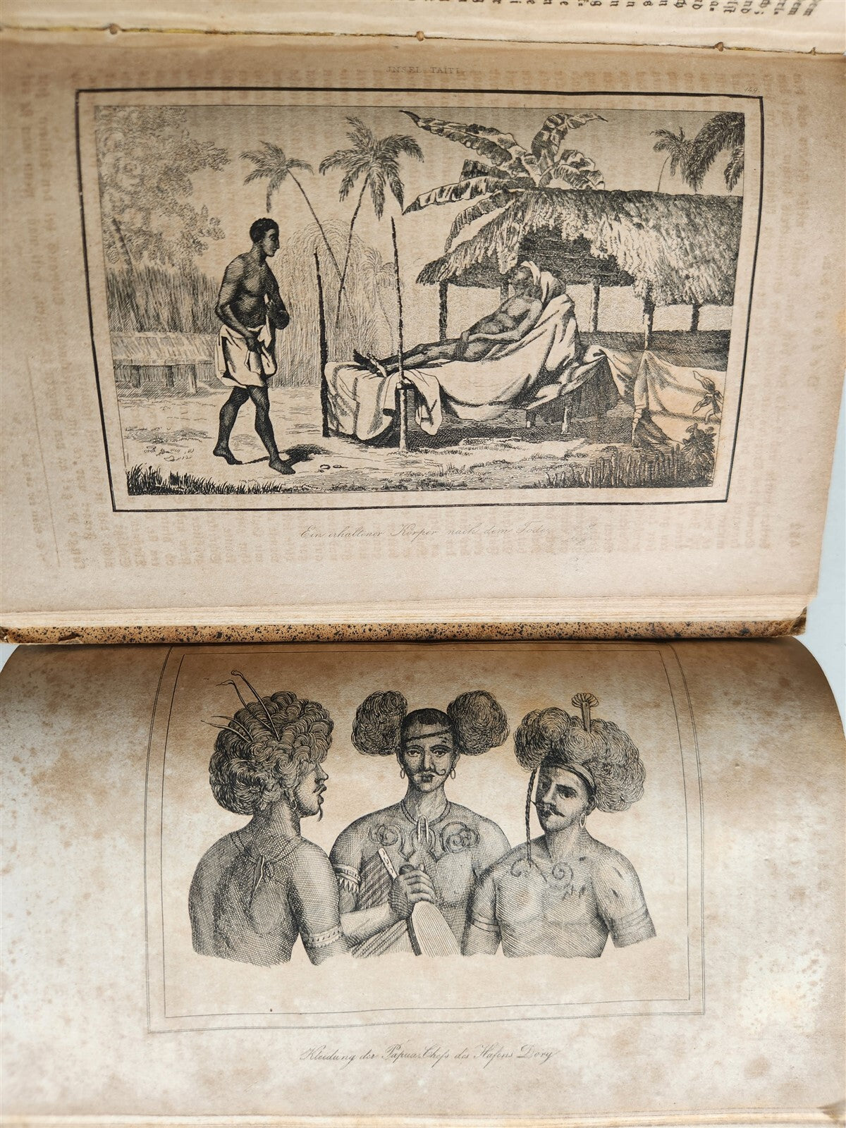 1838 TRAVELS to OCEANIA MALAYSIA POLYNESIA 3 VOLUMES antique ILLUSTRATED German