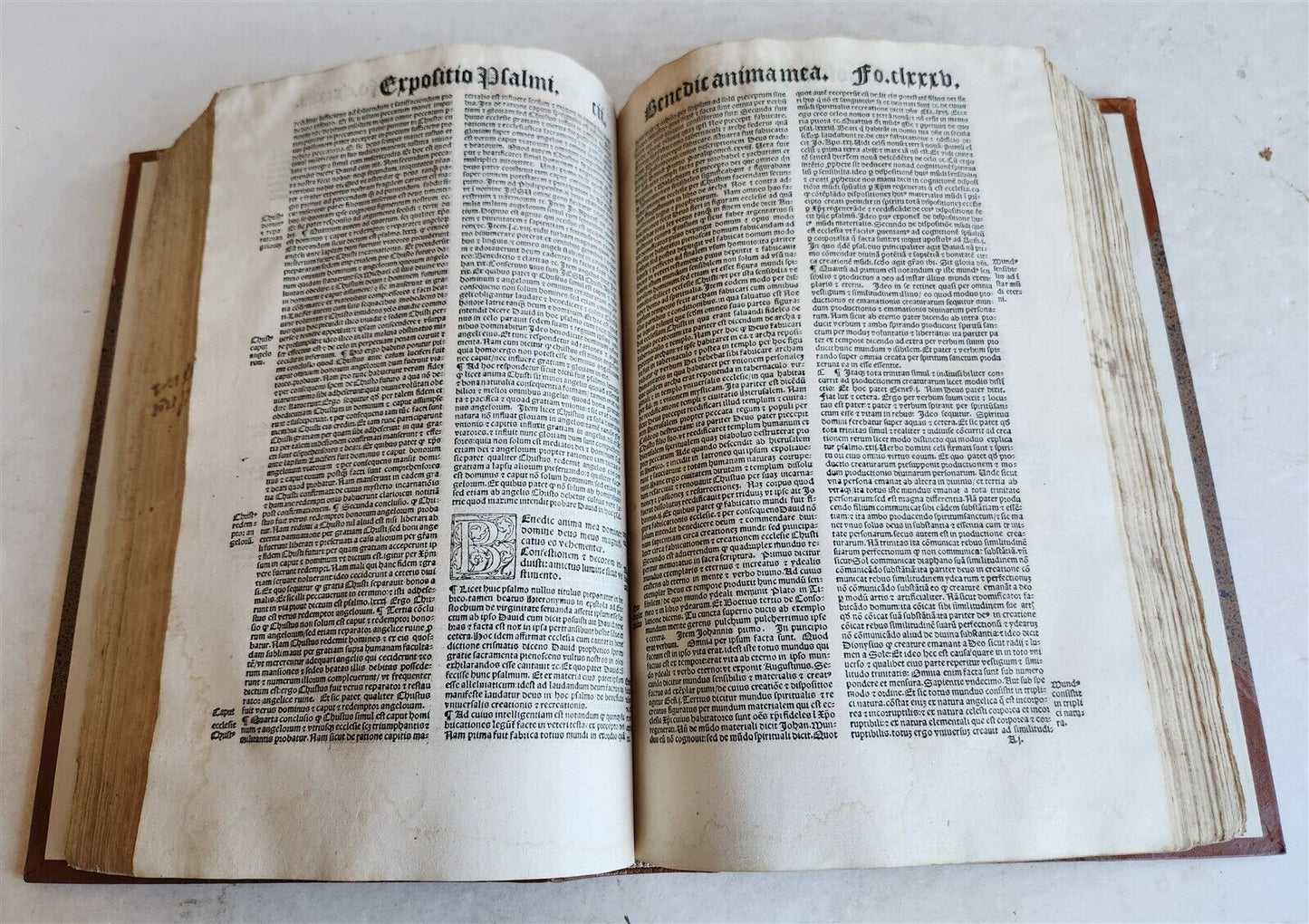 1533 POST-INCUNABULA EXPLANATION of PSALMS by Perez de Valentia antique FOLIO