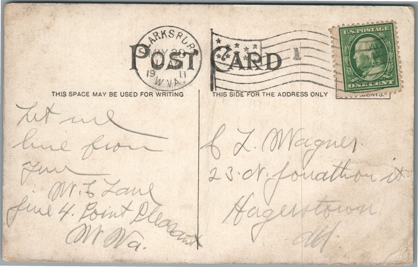 CLARKSBURG WV MAIN STREET ANTIQUE POSTCARD