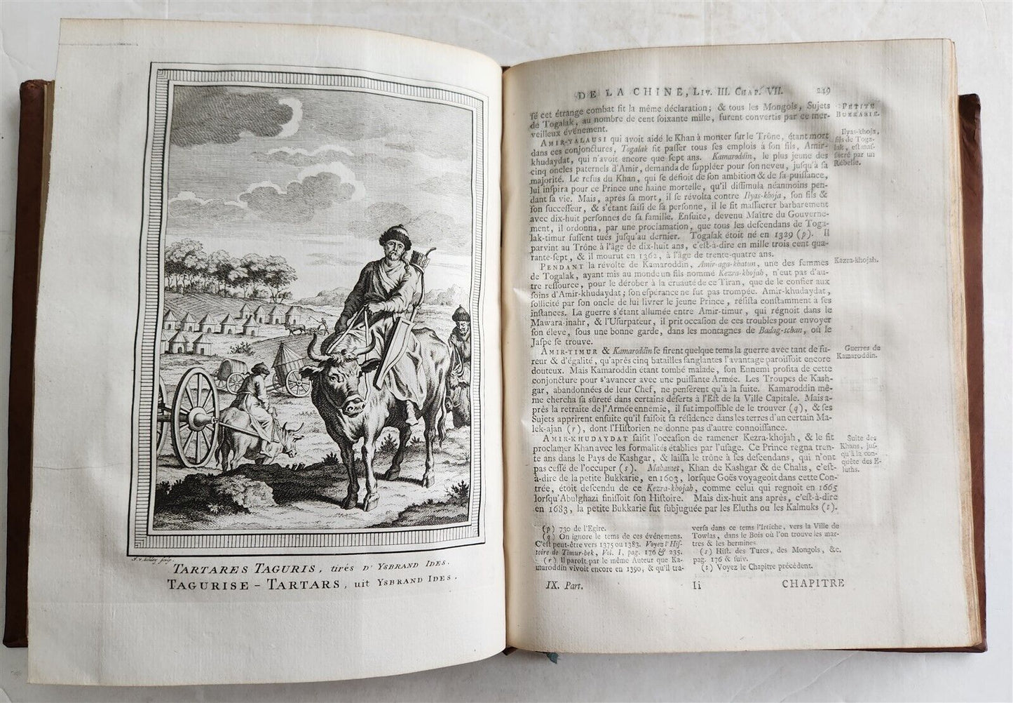 1749 TRAVELS TO CENTRAL ASIA & CHINA antique Histoire generale des voyages vol.9