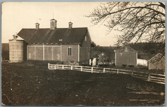 FARM SCENE ANTIQUE REAL PHOTO POSTCARD RPPC