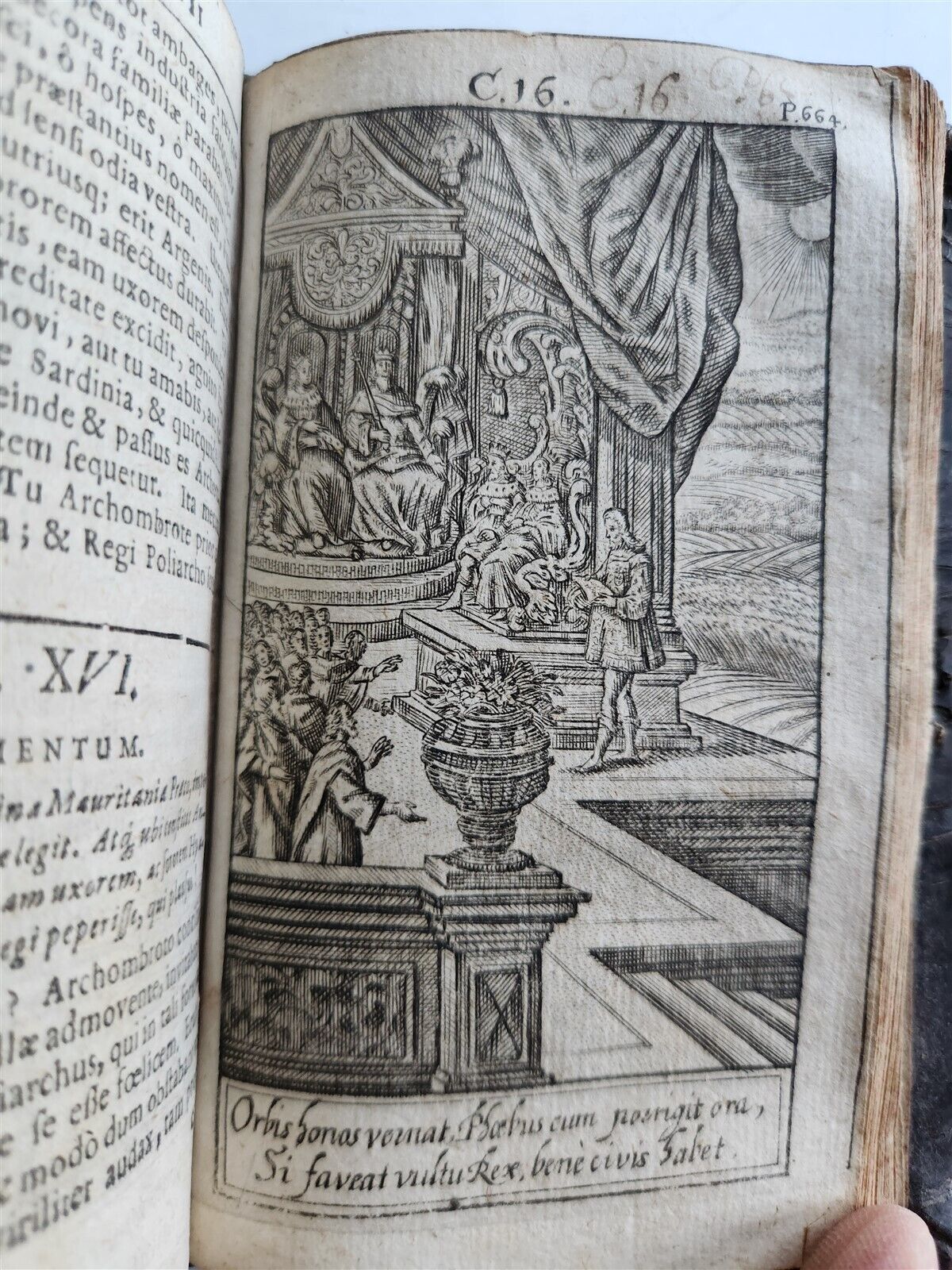 1724 ILLUSTRATED POLITICAL NOVEL antique Joannis Barclaii Argenis