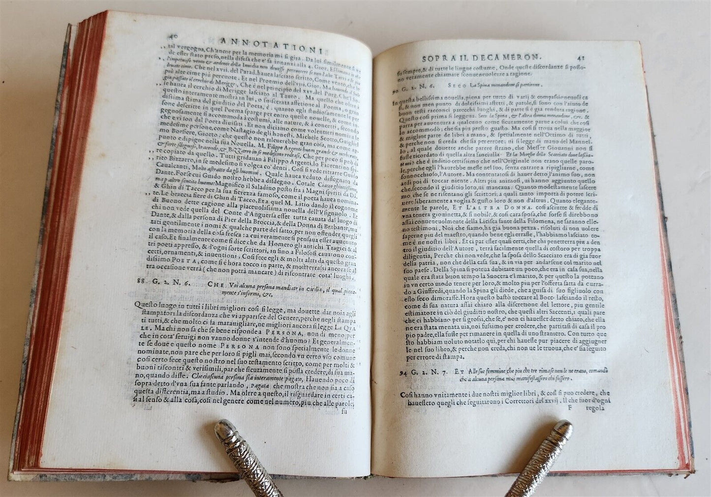1573 GIUNTI PRESS ANNOTATION on DECAMERON by GIOVANNI BOCCACCIO antique VELLUM