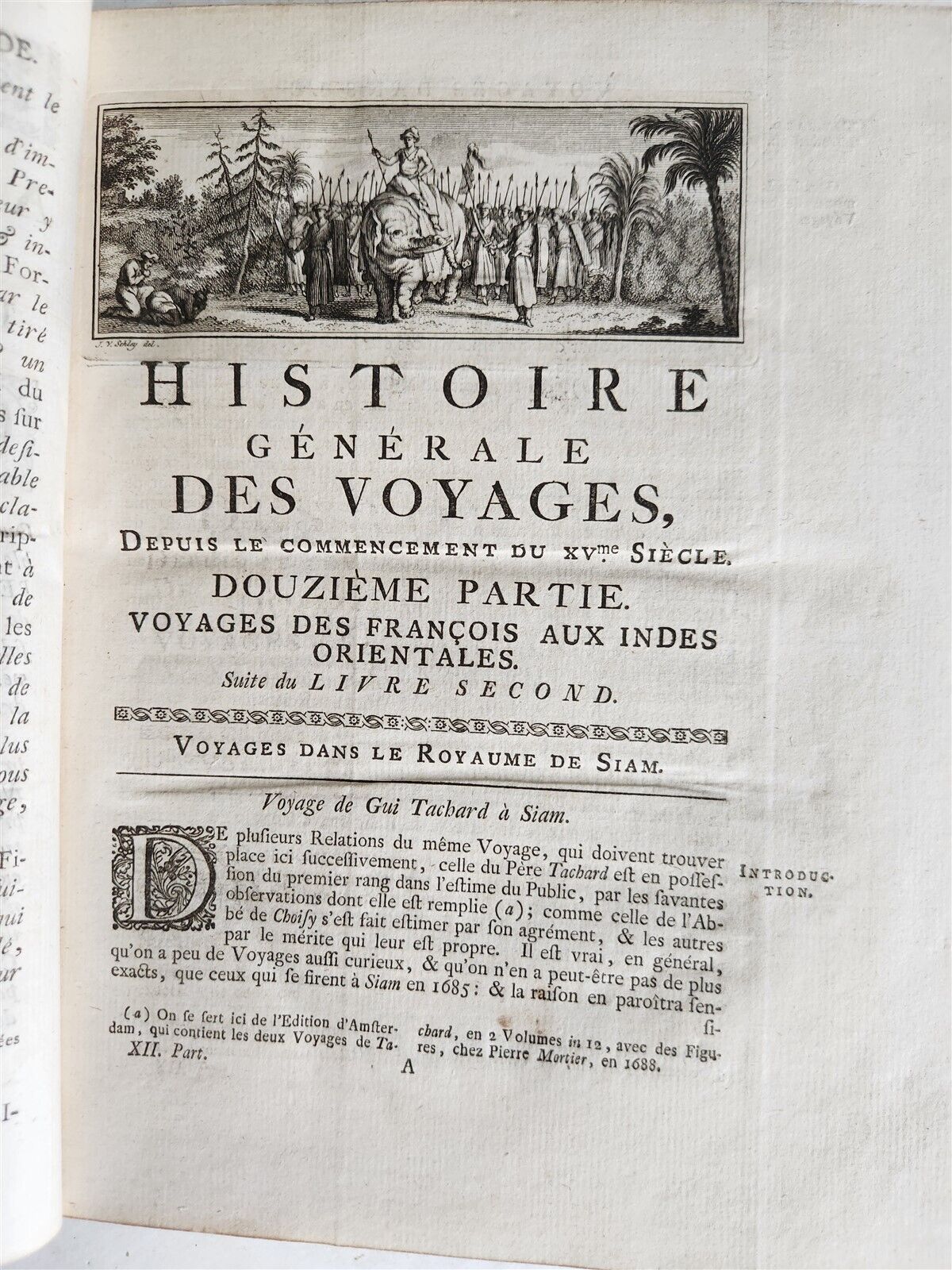 1755 TRAVELS TO EAST INDIES SIAM antique Histoire generale des voyages ILLUSTR.