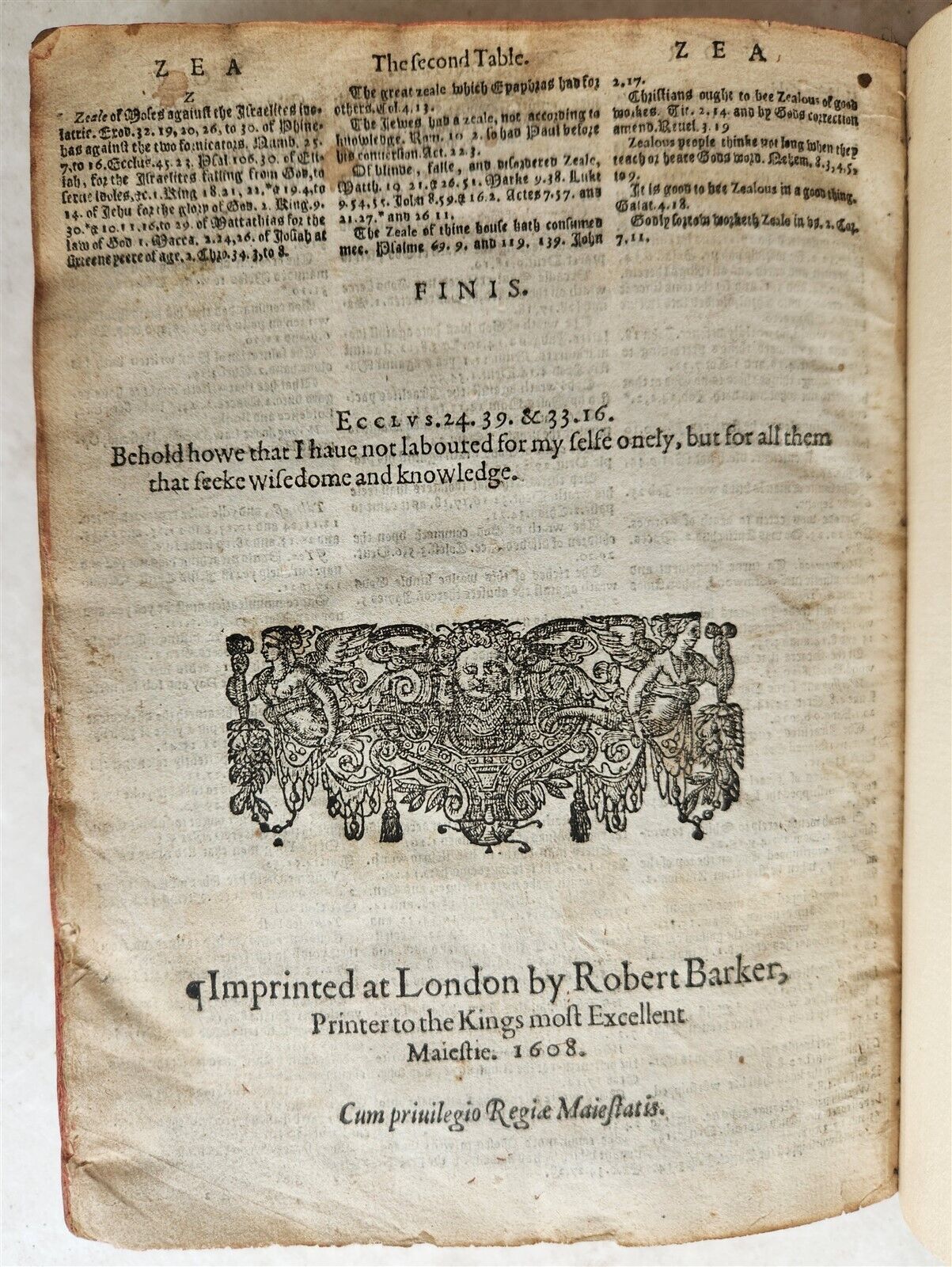 1608 BREECHES BIBLE in ENGLISH antique Old & New Testament LONDON ROBERT BARKER