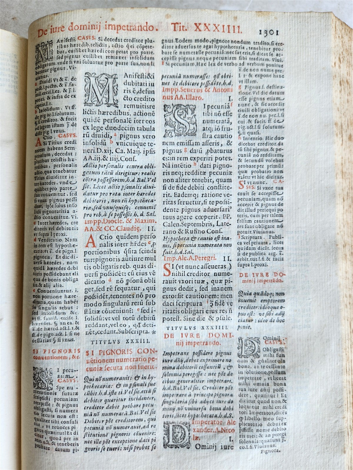 1591 LAW BOOK in LATIN Codicis Domini Iustiniani antique 16th CENTURY