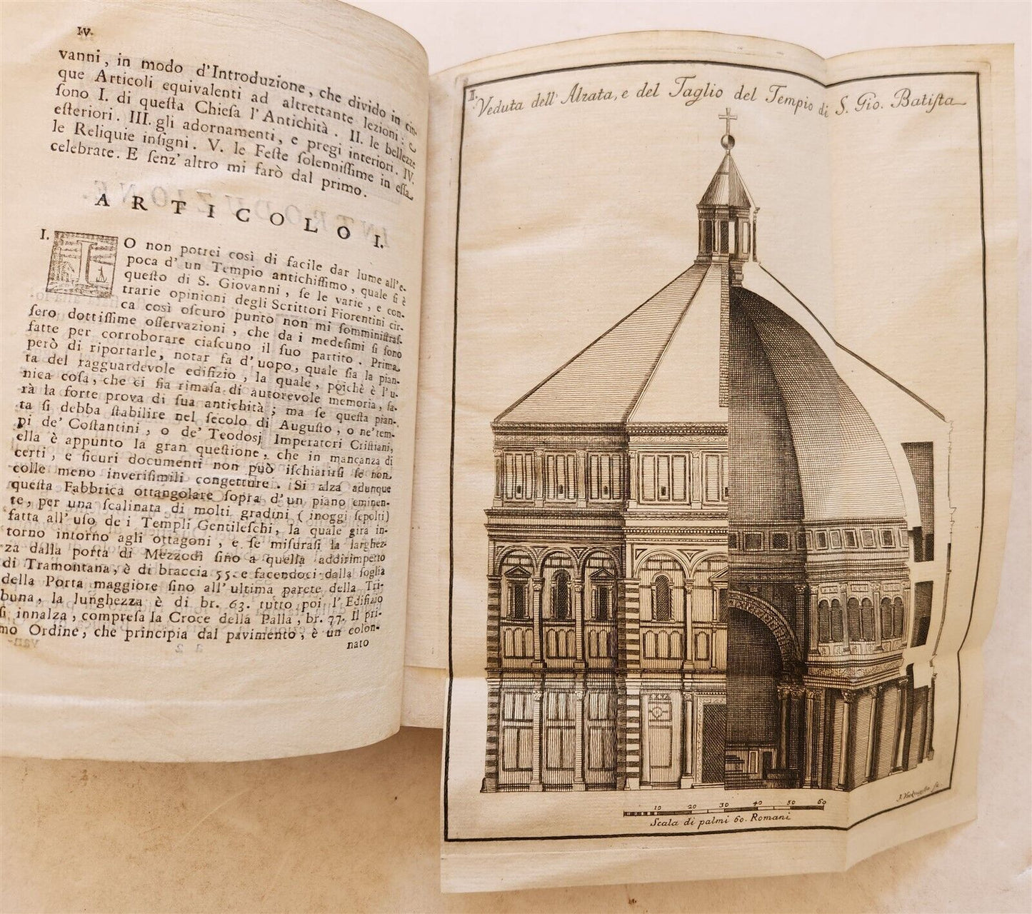 1756-1757 HISTORY of FLORENCE 2 VOLUMES antique ILLUSTRATED w/FOLDOUT ENGRAVINGS