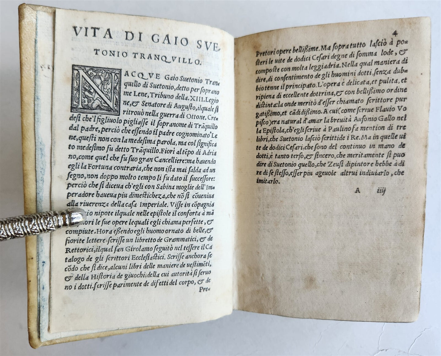 1554 LIFE of TWELVE CAESARS by SUETONIUS antique VELLUM BOUND ROMAN HISTORY