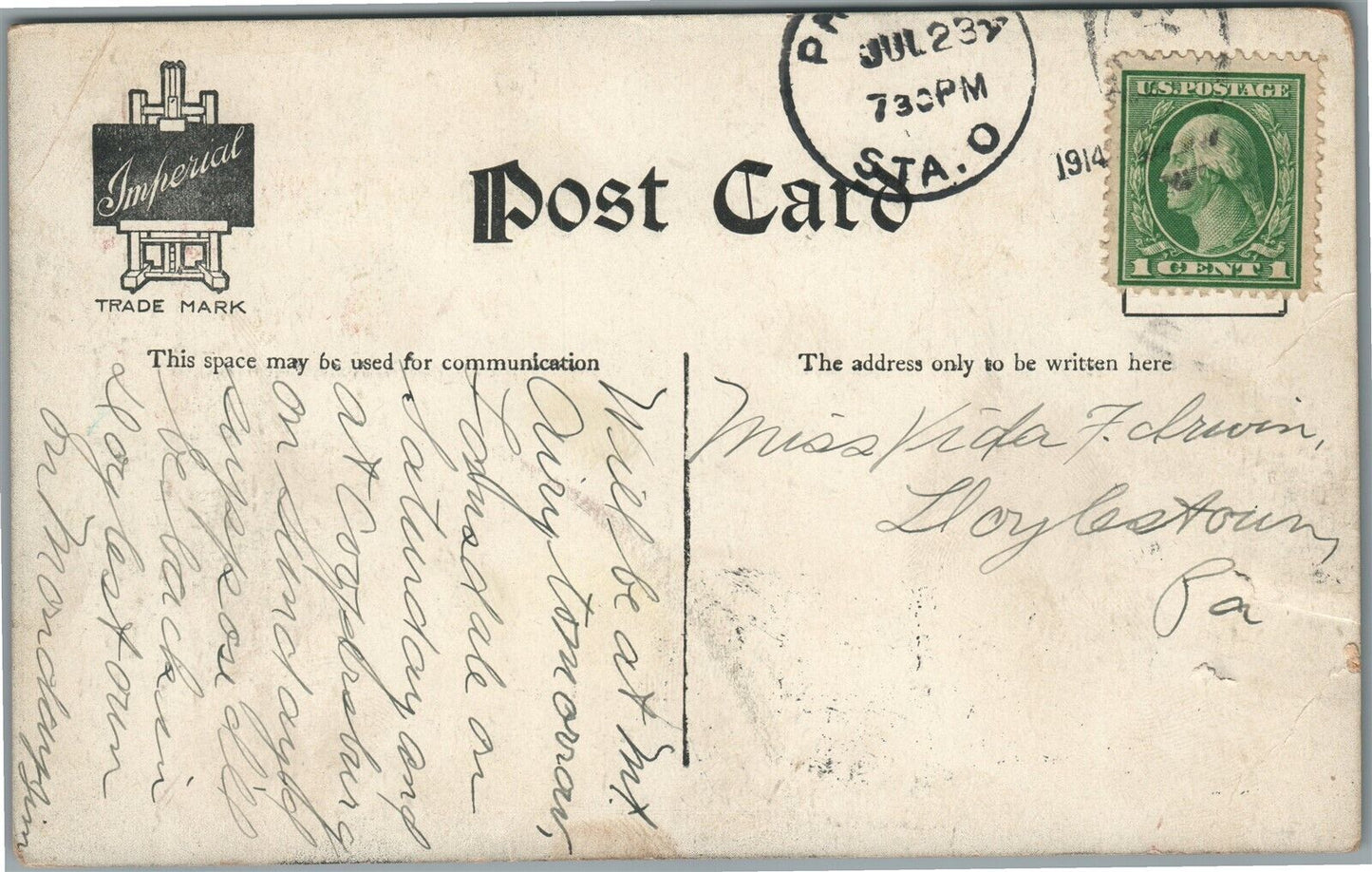 PHILADELPHIA PA SUBWAY STATION ANTIQUE POSTCARD