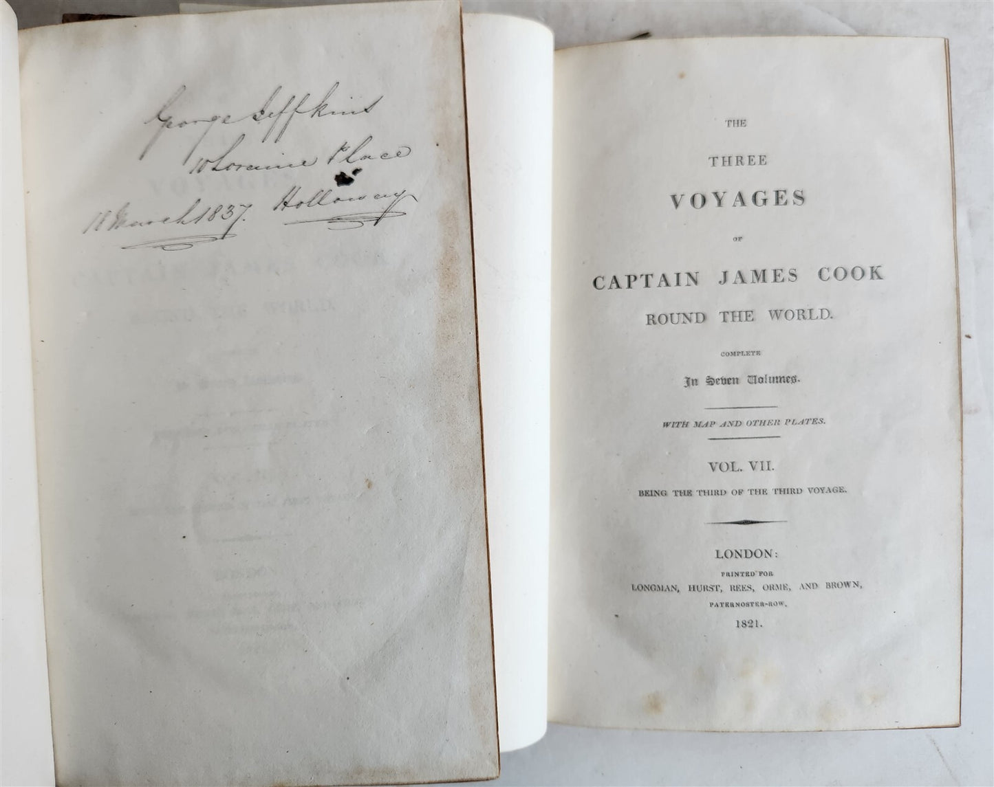 1821 3 VOYAGES of CAPTAIN COOK 7 vols ILLUSTRATED antique in ENGLISH