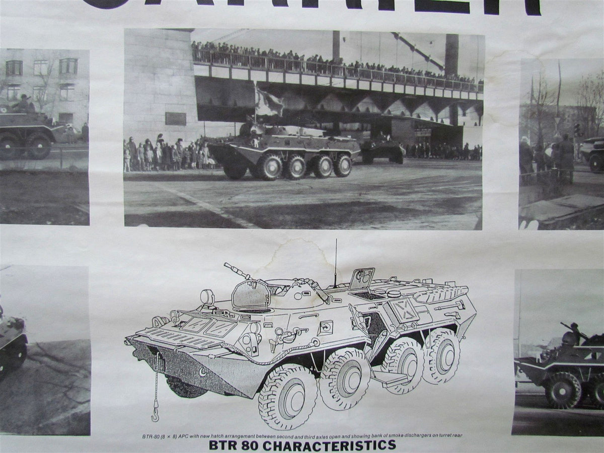 SOVIET RUSSIAN MILITARY EQUIPMENT ARMORED PERSONNEL CARRIER EDUCATIONAL POSTER