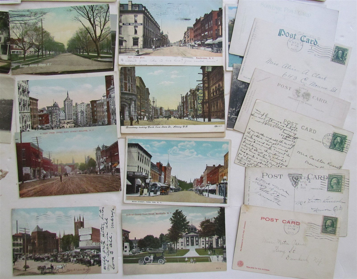 NEW YORK STATE lot of 47 NY ANTIQUE POSTCARDS