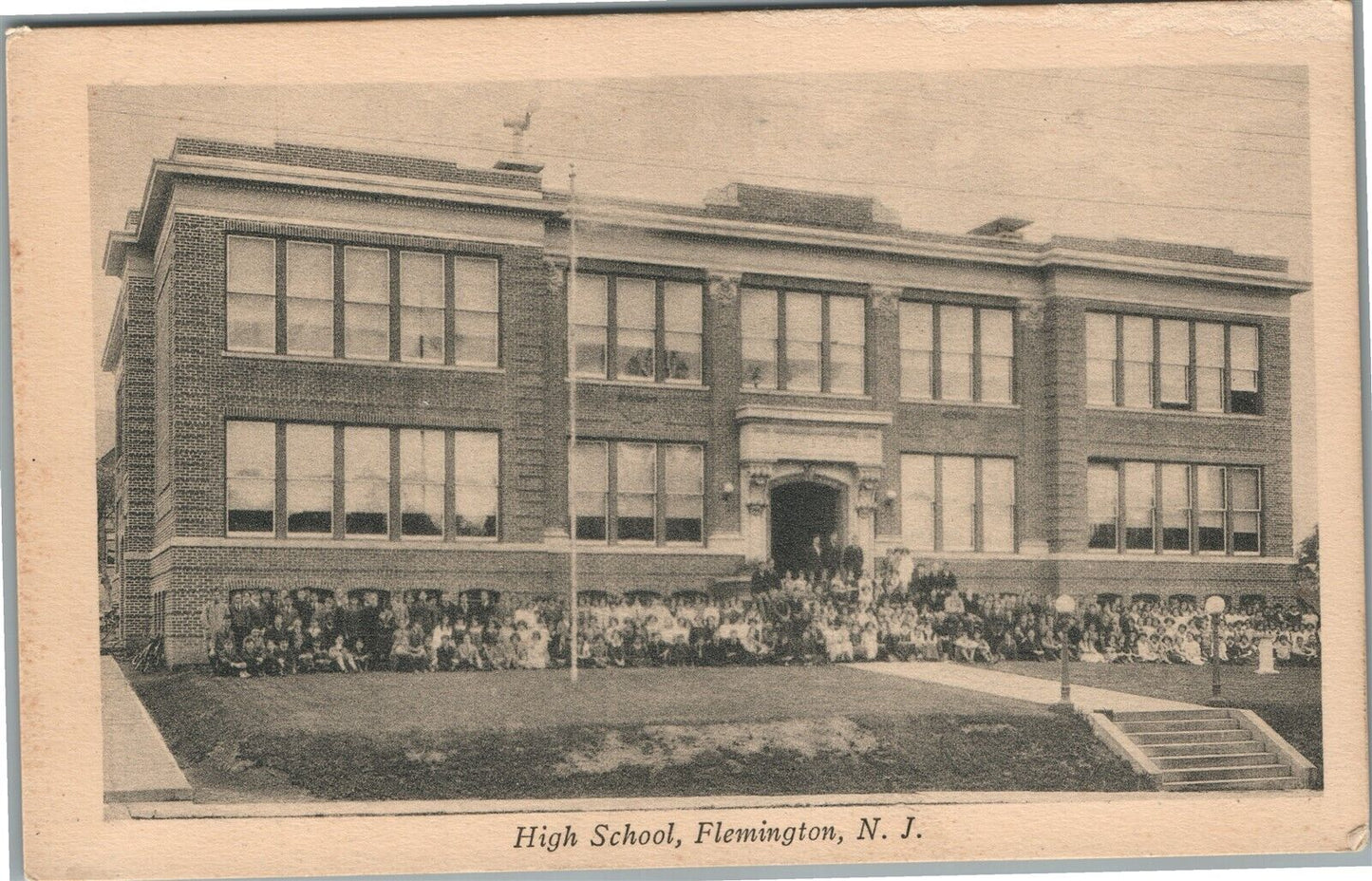 FLEMINGTON NJ HIGH SCHOOL ANTIQUE POSTCARD