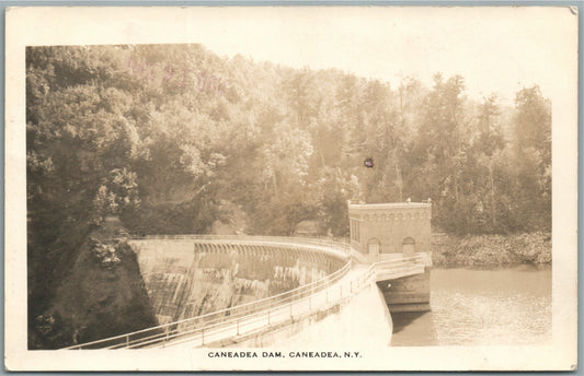 CANEADEA DAM NY ANTIQUE REAL PHOTO POSTCARD RPPC