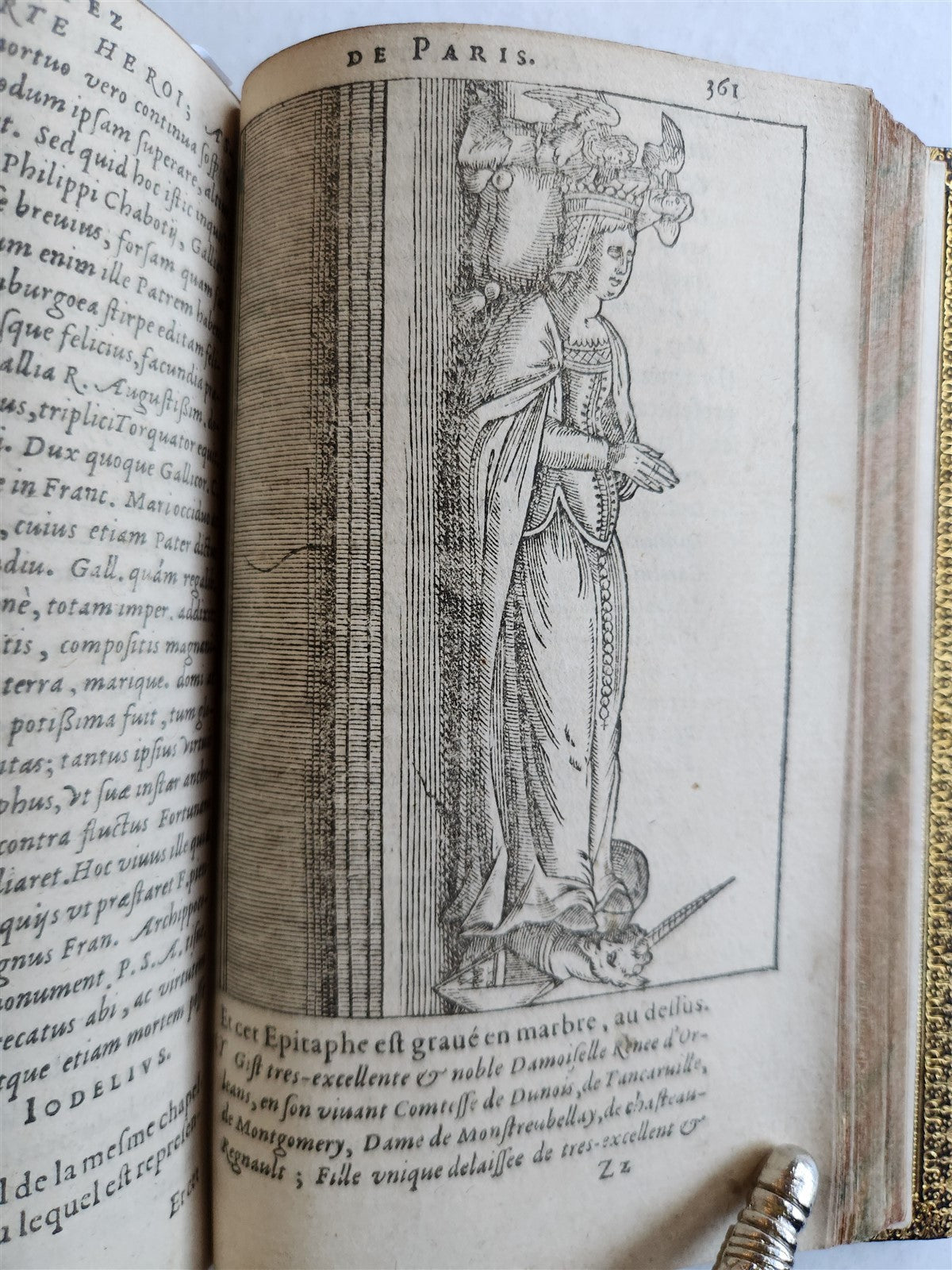 1608 HISTORICAL GUIDE to PARIS ILLUSTRATED w/ 55 WOODCUTS antique