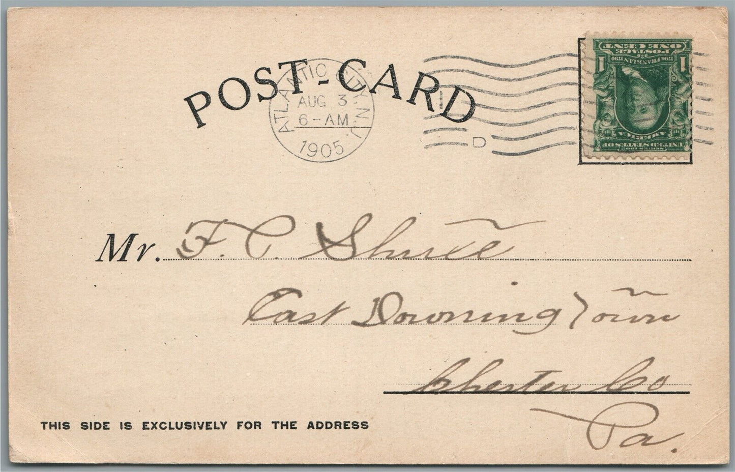 ATLANTIC CITY NJ BOARDWALK PAN AMERICAN PRODUCTION ANTIQUE POSTCARD