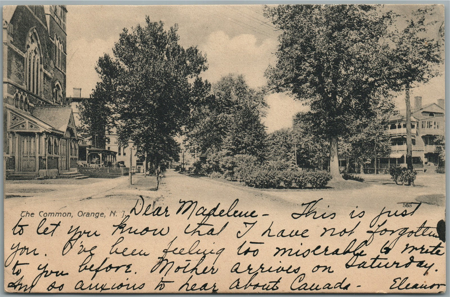 ORANGE NJ THE COMMON ANTIQUE POSTCARD