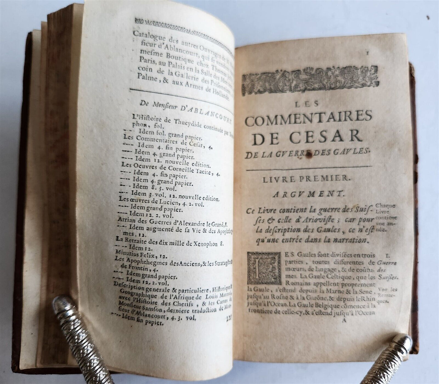 1670 IULIUS CAESAR antique ILLUSTRATED Les Commentaires de Cesar