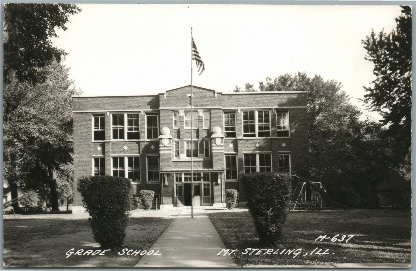 MT.STERLING IL SCHOOL VINTAGE REAL PHOTO POSTCARD RPPC