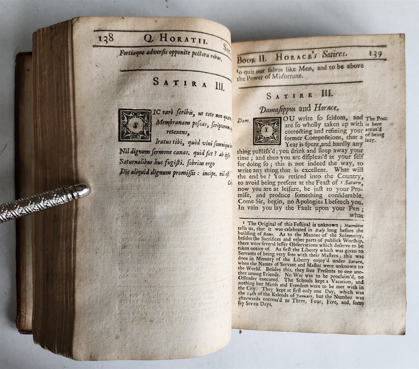 1712 THE SATIRES & EPISTLES of HORACE antique by DUNSTER in ENGLISH