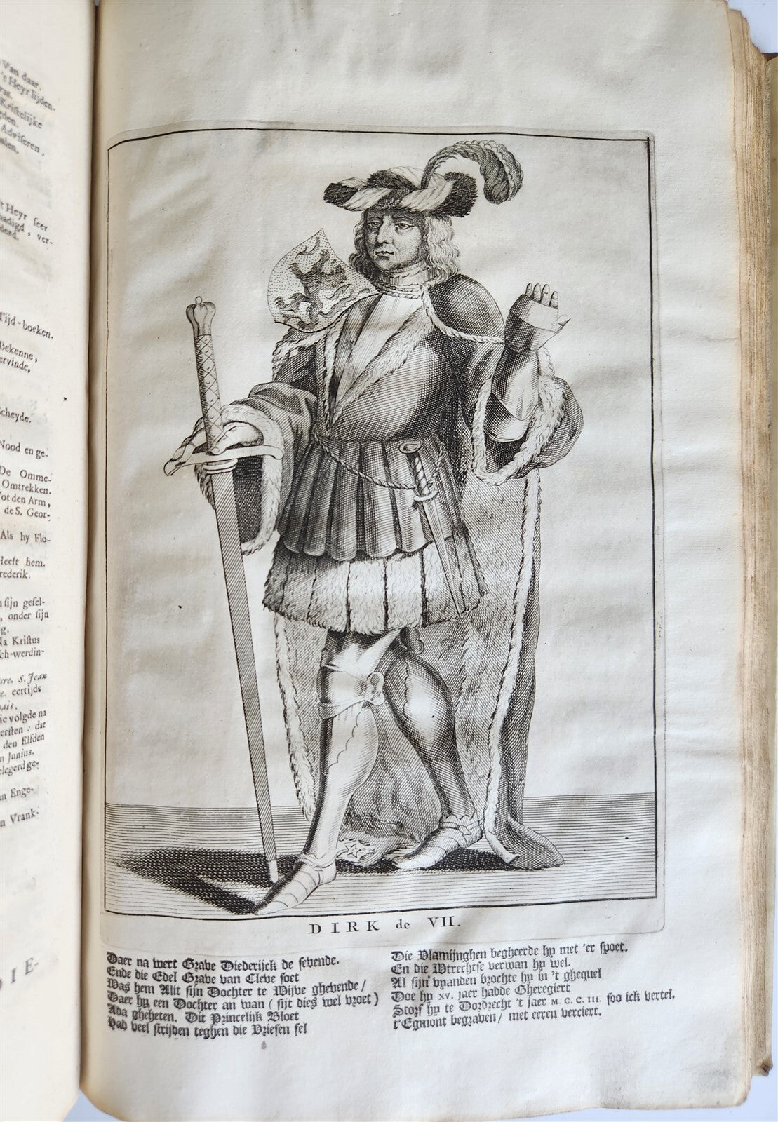 1699 CHRONICLE of COUNTS of HOLLAND antique ILLUSTRATED FOLIO vellum bound