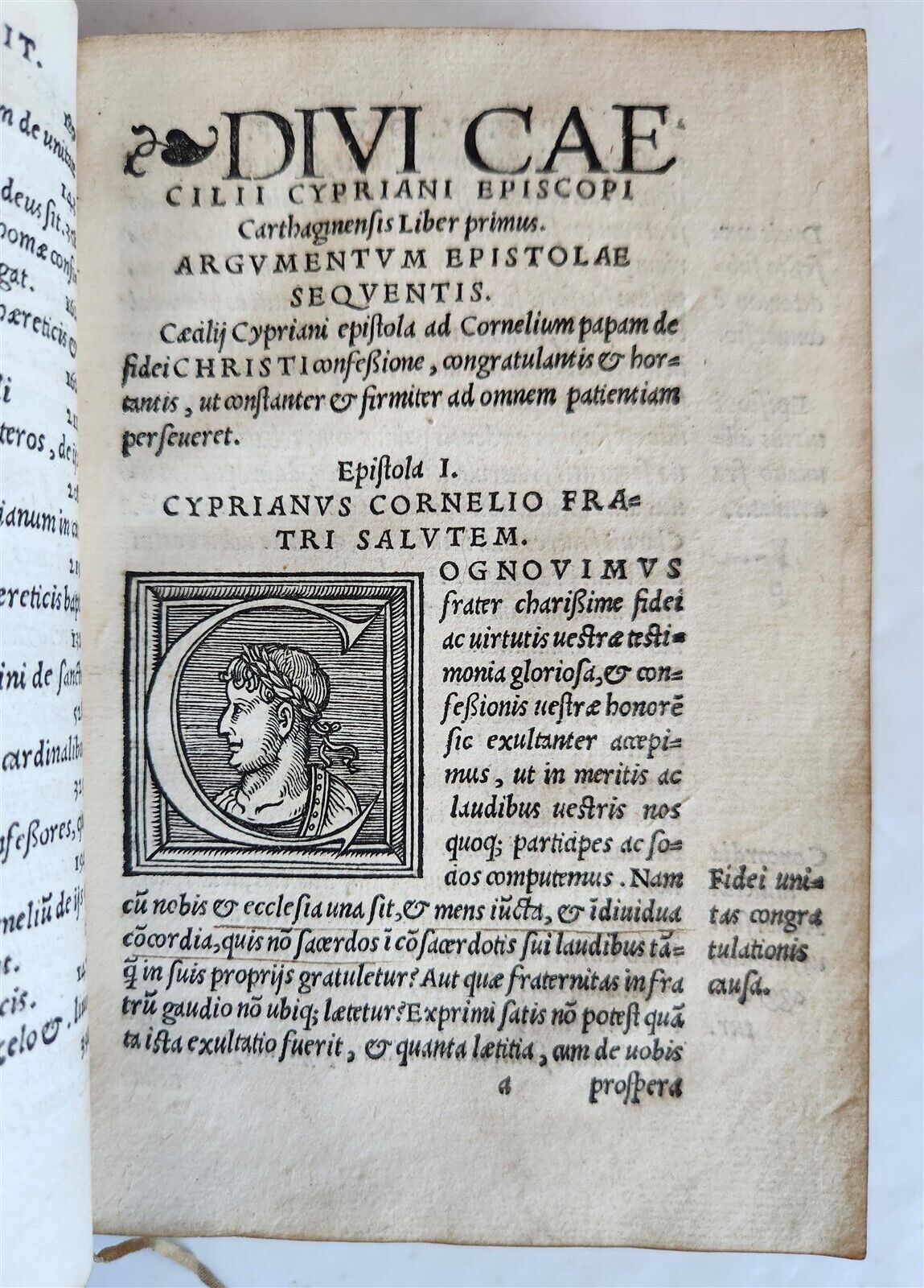 1524 POST-INCUNABULA WORKS of CYPRIAN Bishop of Carthage antique 16th CENTURY
