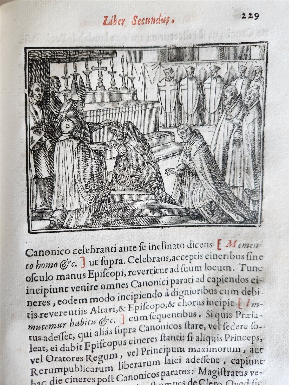 1713 CEREMONIALE EPISCOPORUM antique ILLUSTRATED VELLUM BINDING