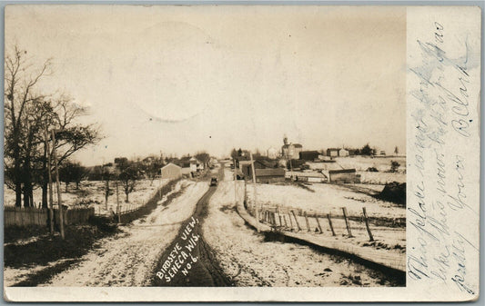 SENECA WI BIRDS EYE VIEW ANTIQUE REAL PHOTO POSTCARD RPPC