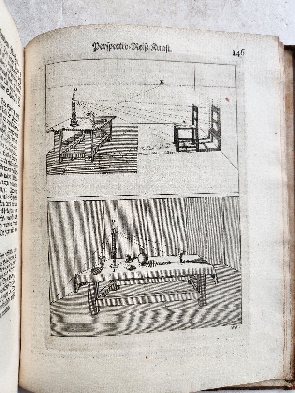 1710 DRAWING PERSPECTIVE for ARTISTS & ARCHITECTS antique ILLUSTRATED 150 PLATES
