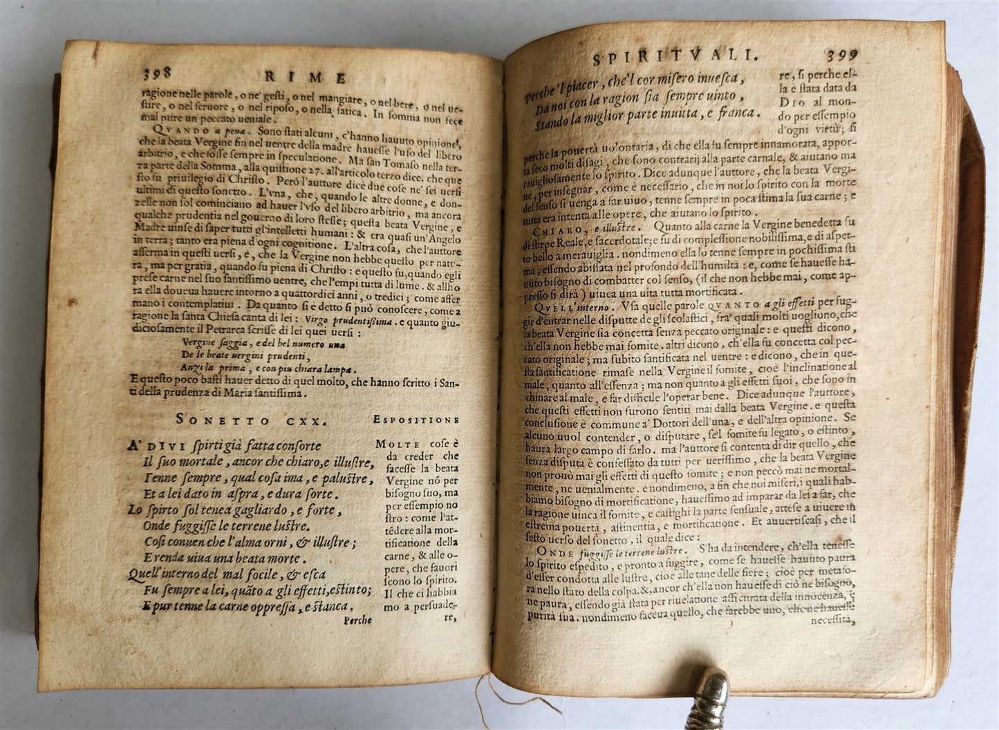 1570 RIMI SPIRITUALI by Gabriel FIAMMA antique 16th CENTURY VELLUM BINDING