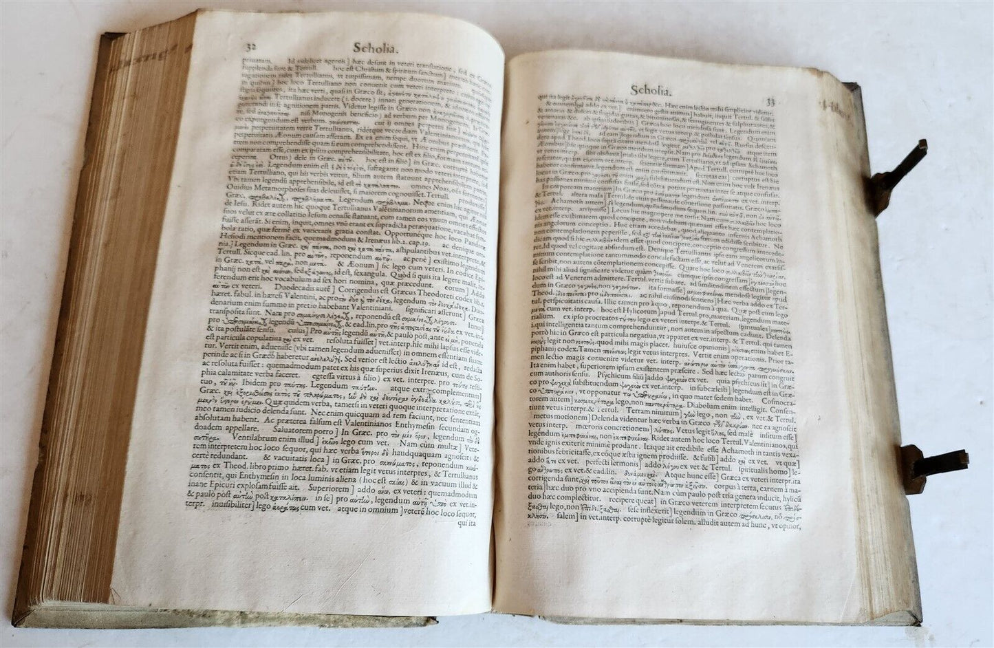 1575 IRENAEUS GREEK THEOLOGY in LATIN byantique 16th CENTURY FOLIO PIGSKIN BOUND
