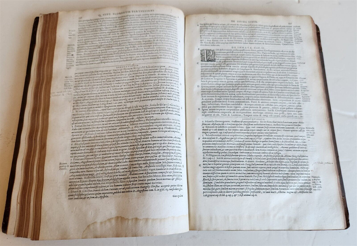 1580 OPERA TERTULLIANI antique FOLIO 16th CENTURY
