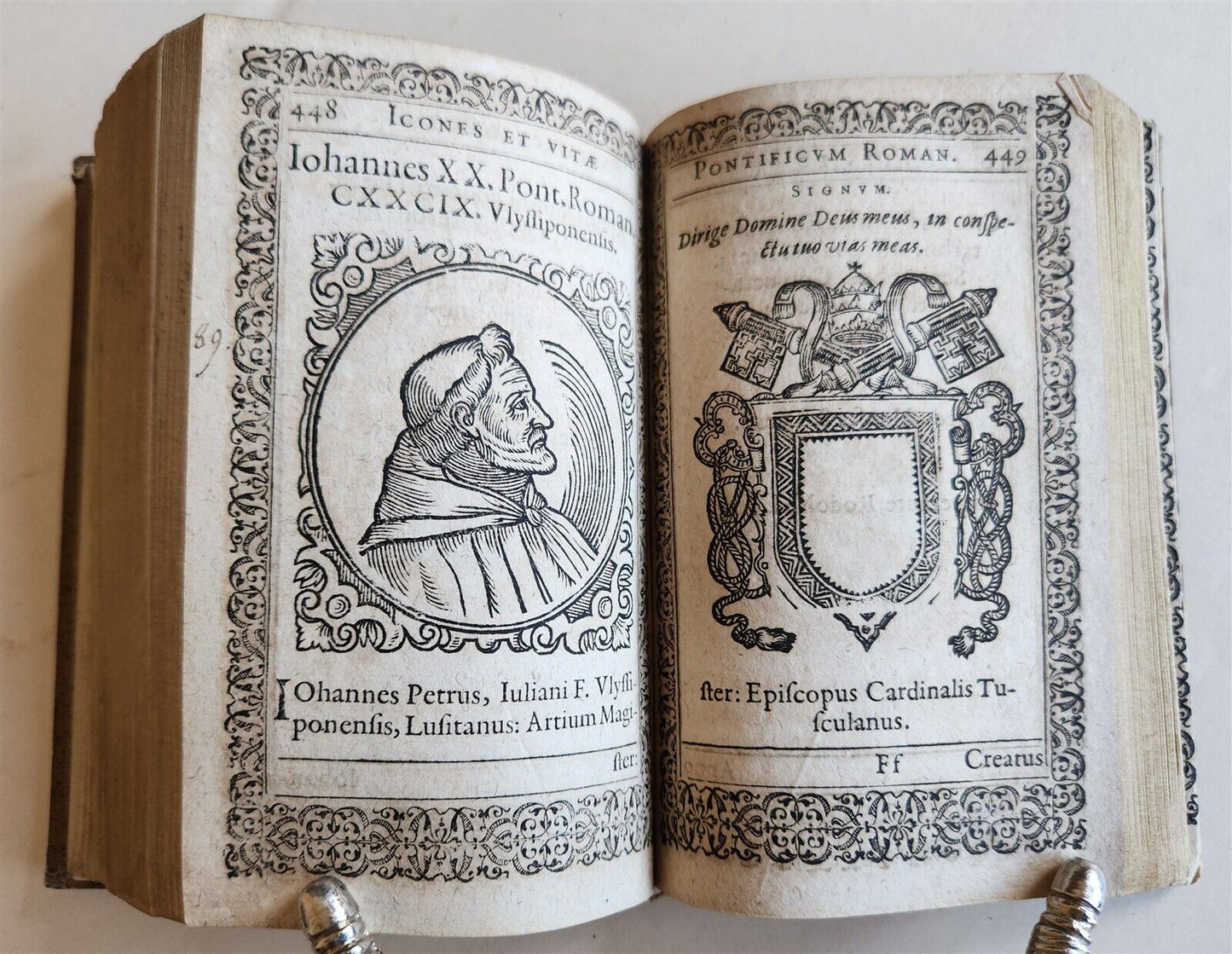 1602 ICONES & VITAE PAPARUM antique 300 WOODCUT ILLUSTRATIONS of POPES