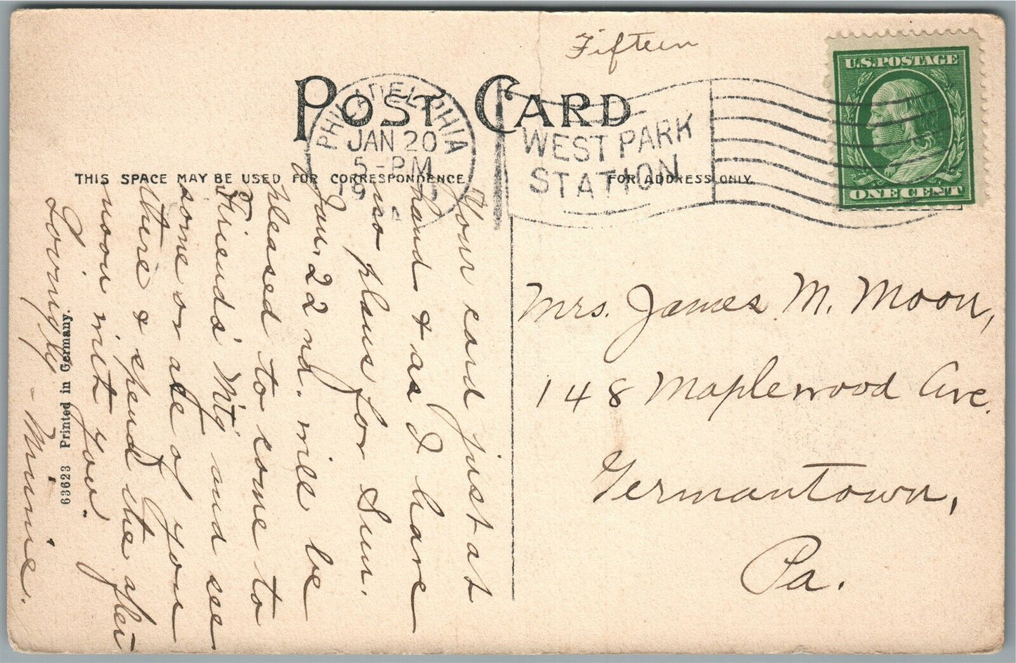 OVERLOOK PA PENNSYLVANIA SCHOOL FOR THE BLIND ANTIQUE POSTCARD