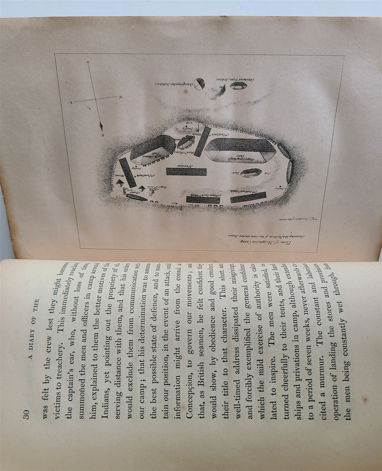 1836 WRECK OF SHIP CHALLENGER ON COAST of SOUTH AMERICA in 1835 antique