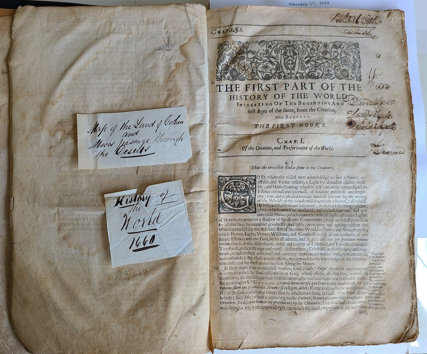 1677 HISTORY of the WORLD by WALTER RALEIGH antique ILLUSTRATED w/ MAPS English