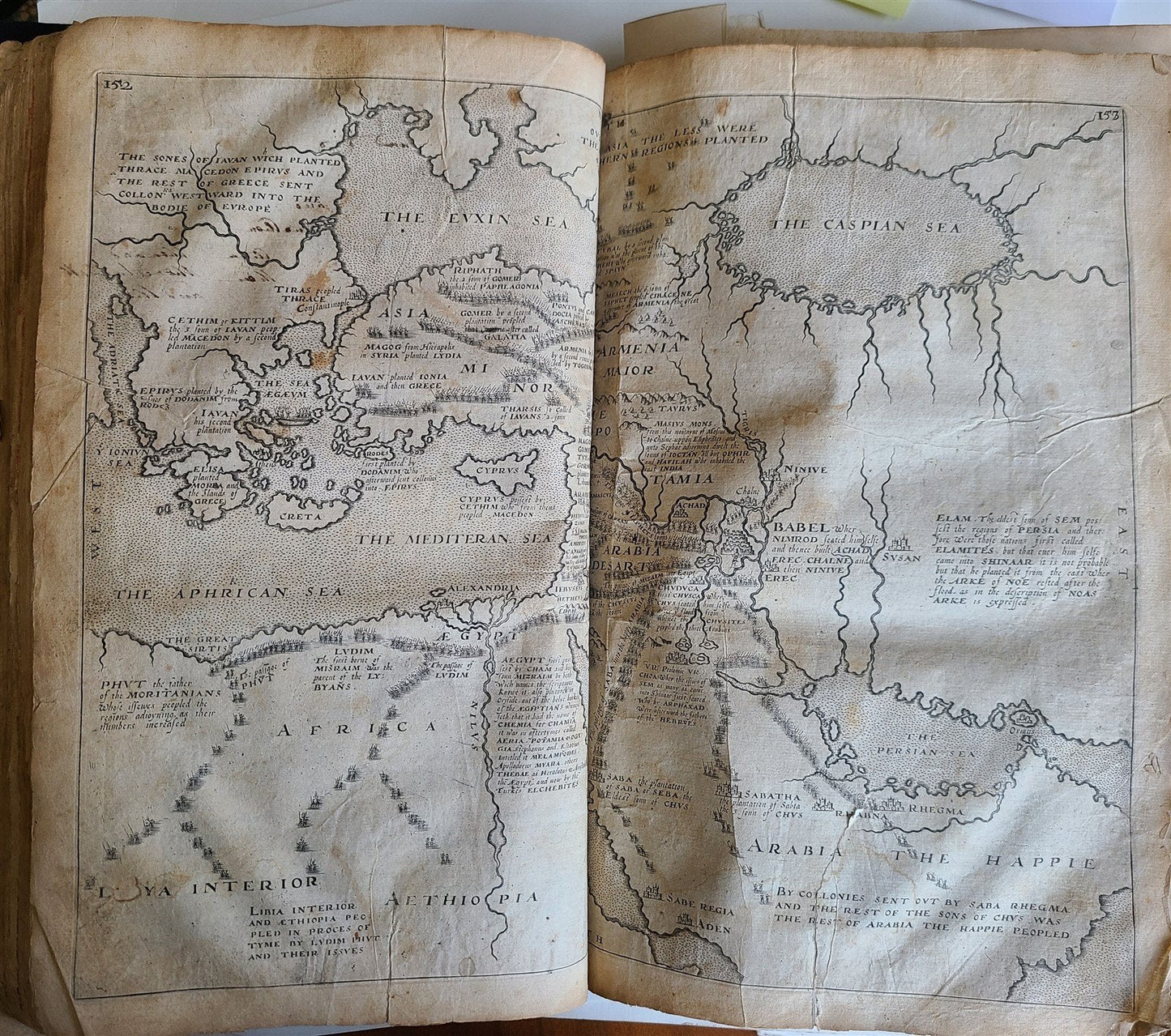 1677 HISTORY of the WORLD by WALTER RALEIGH antique ILLUSTRATED w/ MAPS English